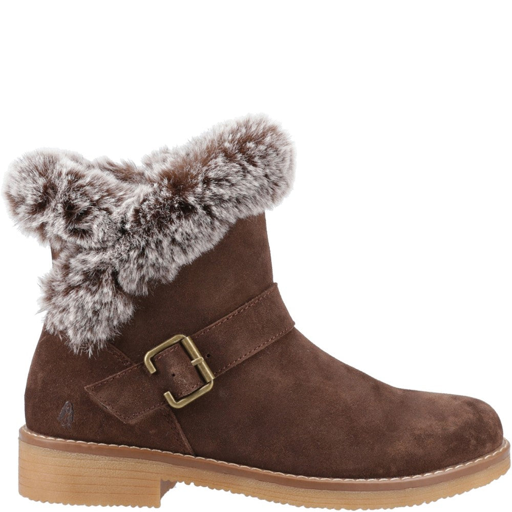 Hush Puppies Hannah Wide Fit Boot Womens Ankle Boots Chocolate