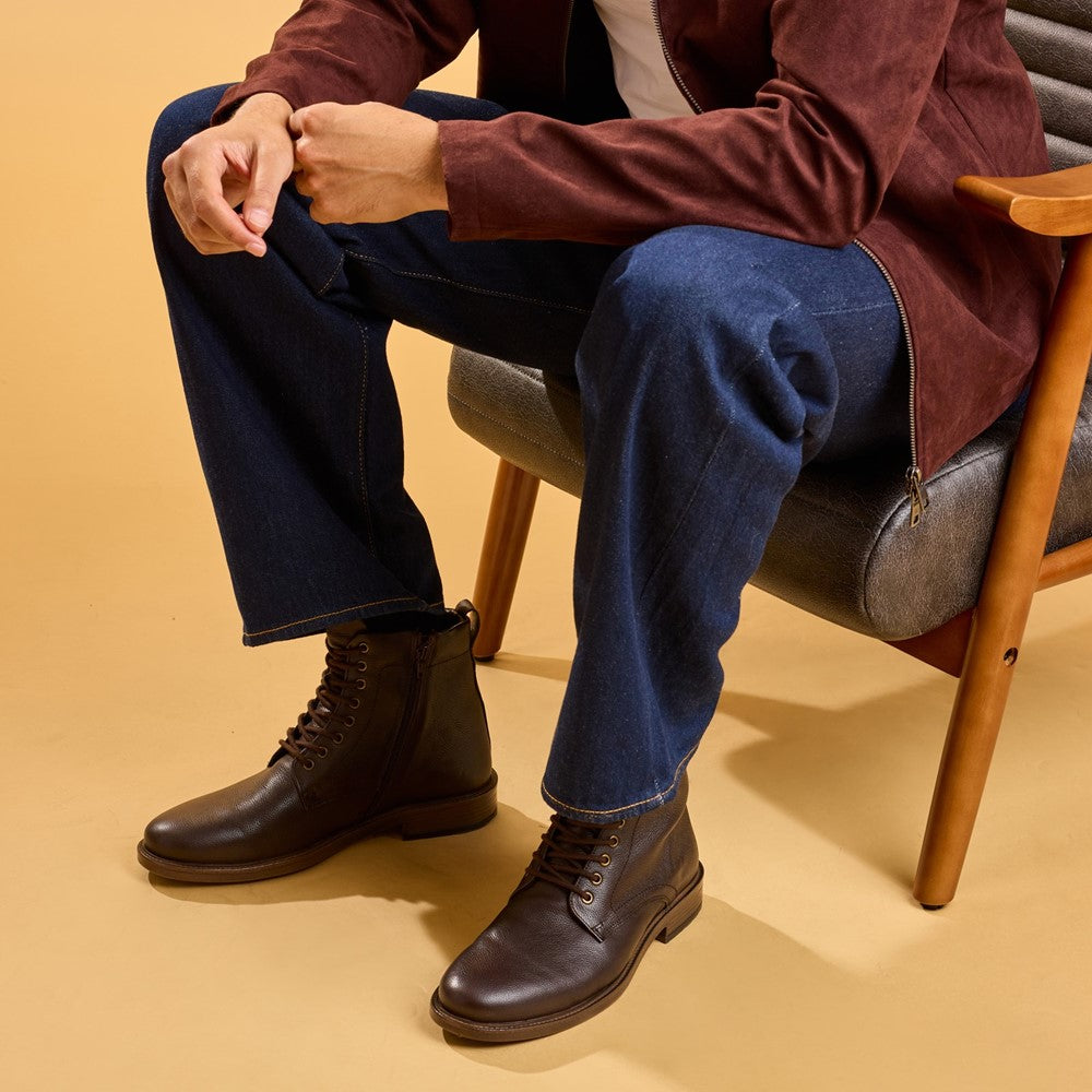 Hush Puppies Irwin Mens Ankle Boots Brown