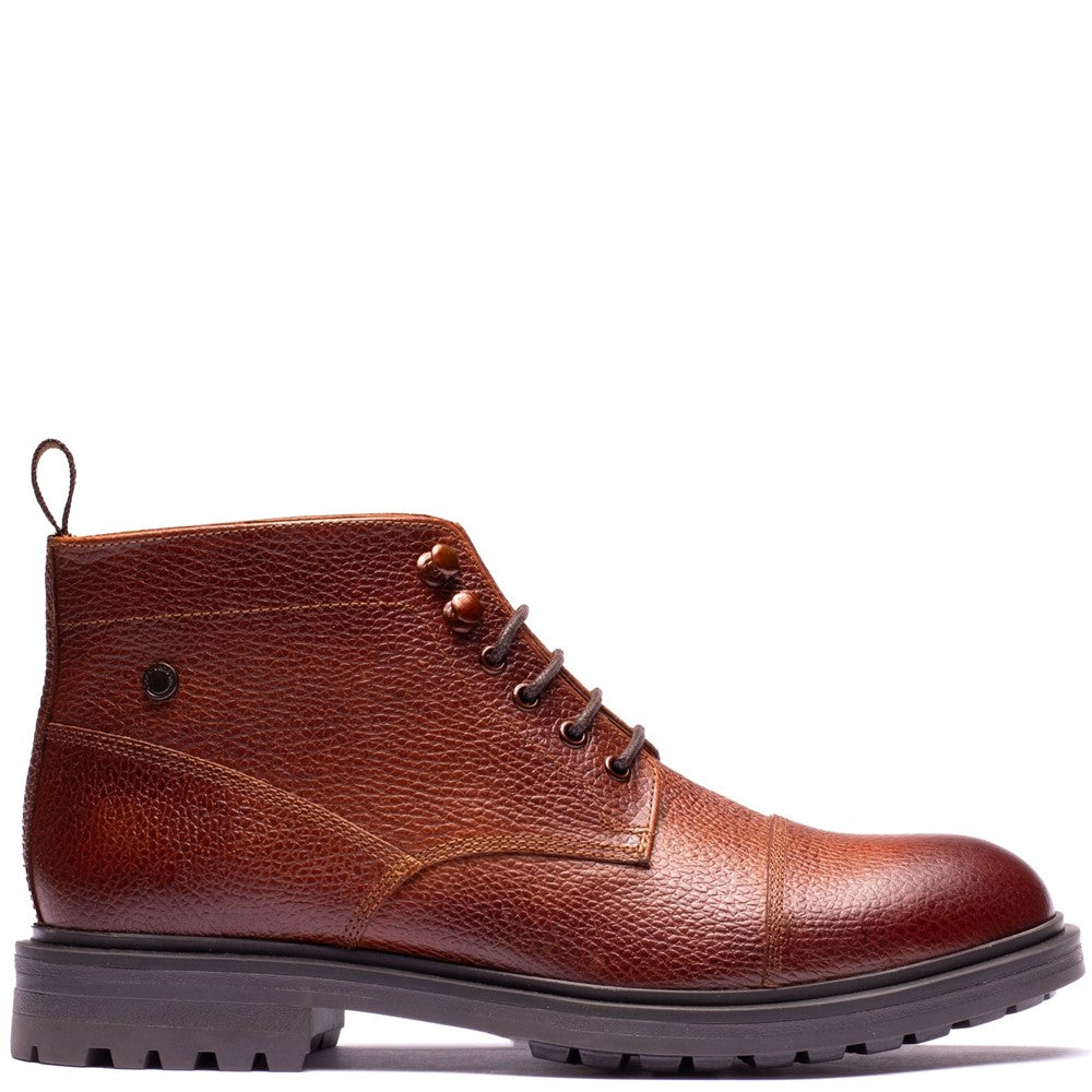 Base London MERCER TOE CAP BOOT Mens Ankle Boots Tan