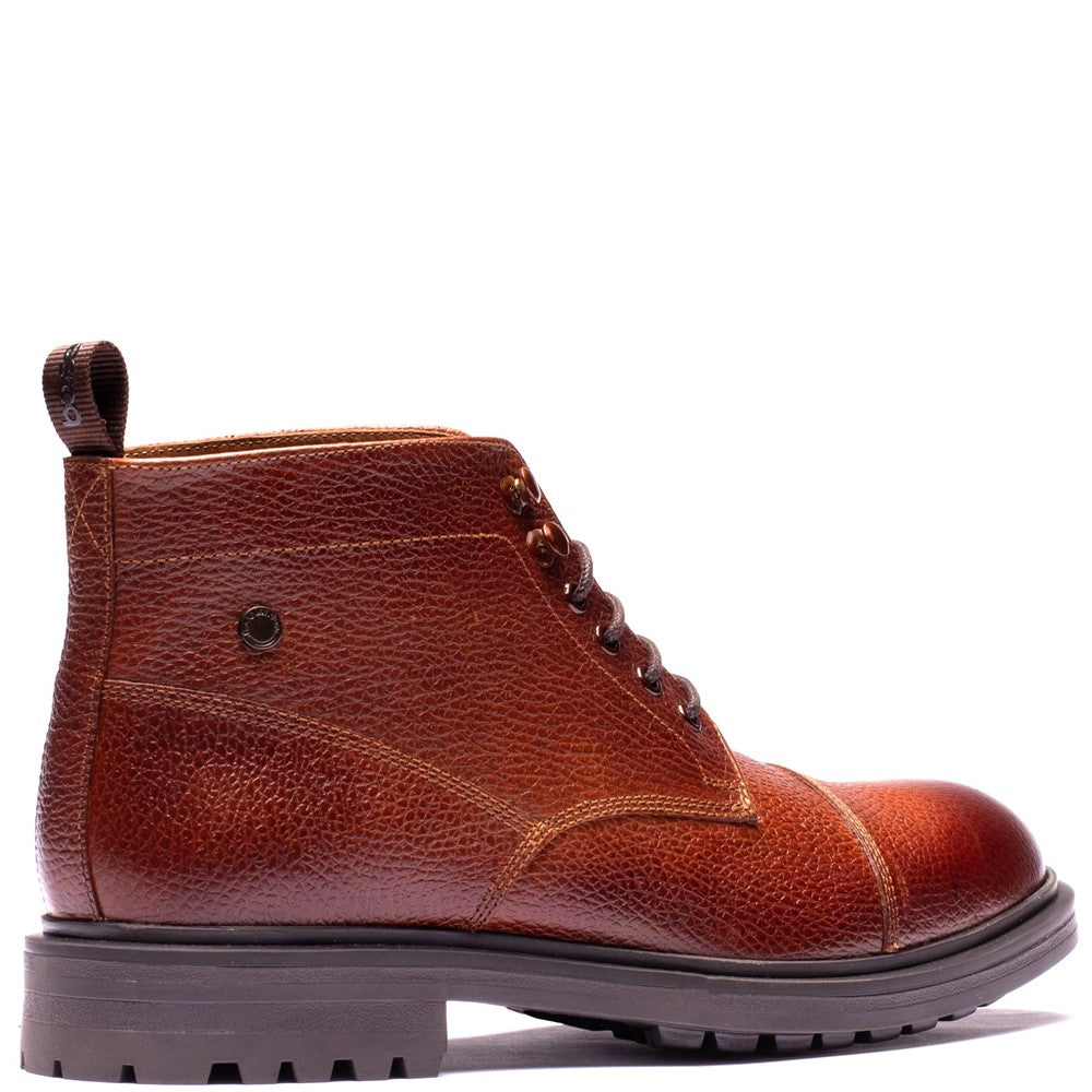 Base London MERCER TOE CAP BOOT Mens Ankle Boots Tan