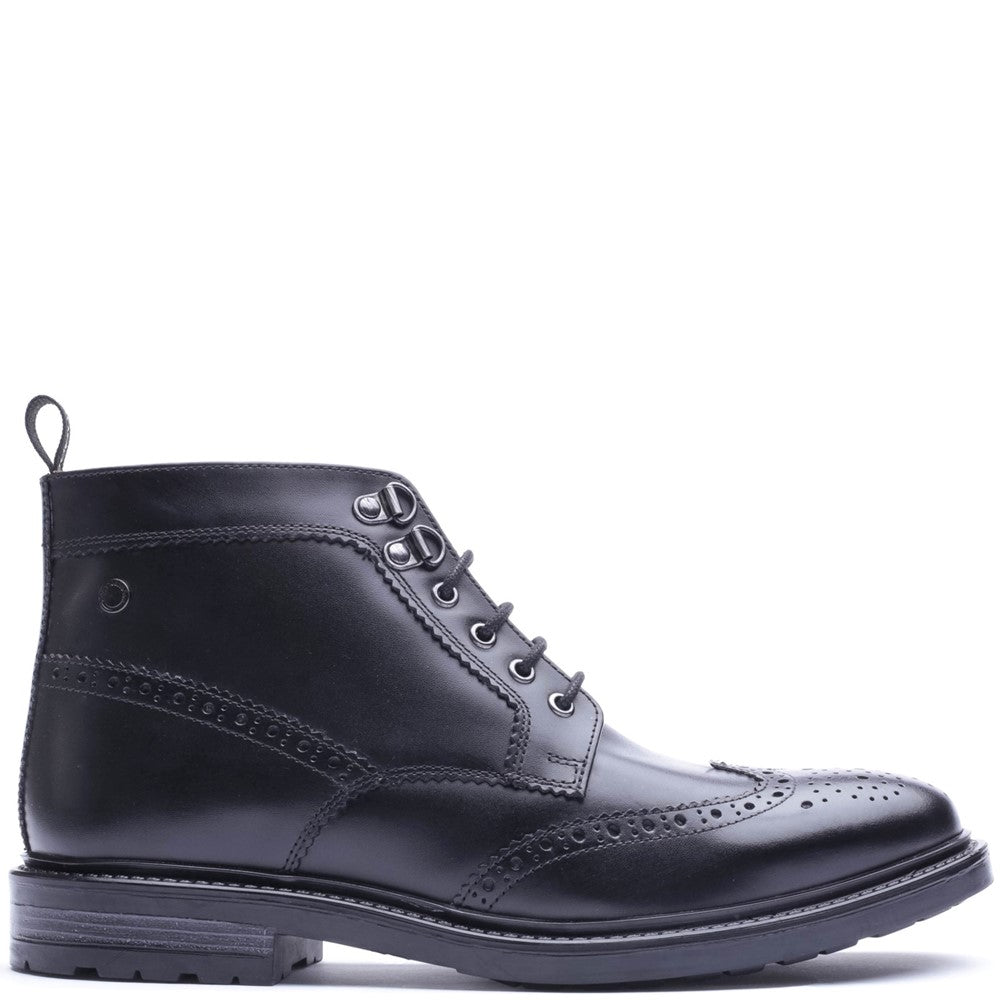 Base London FOSTER TOE CAP BOOT Mens Ankle Boots Black