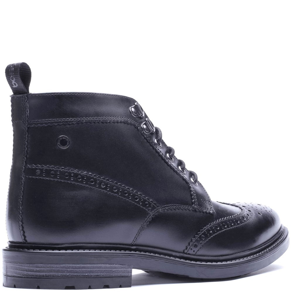 Base London FOSTER TOE CAP BOOT Mens Ankle Boots Black