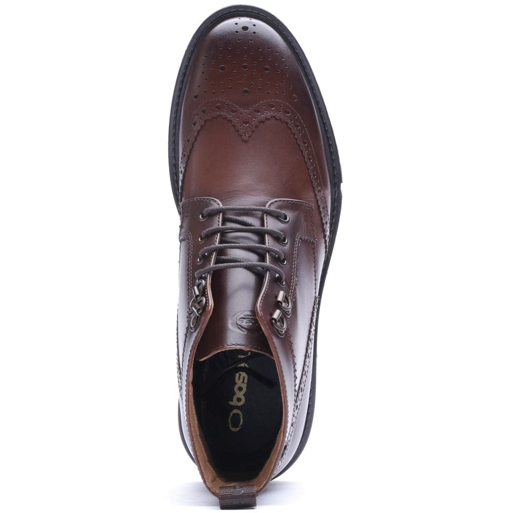 Base London FOSTER TOE CAP BOOT Mens Ankle Boots Brown