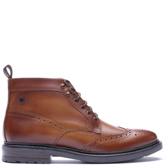 Base London FOSTER TOE CAP BOOT Mens Ankle Boots Tan