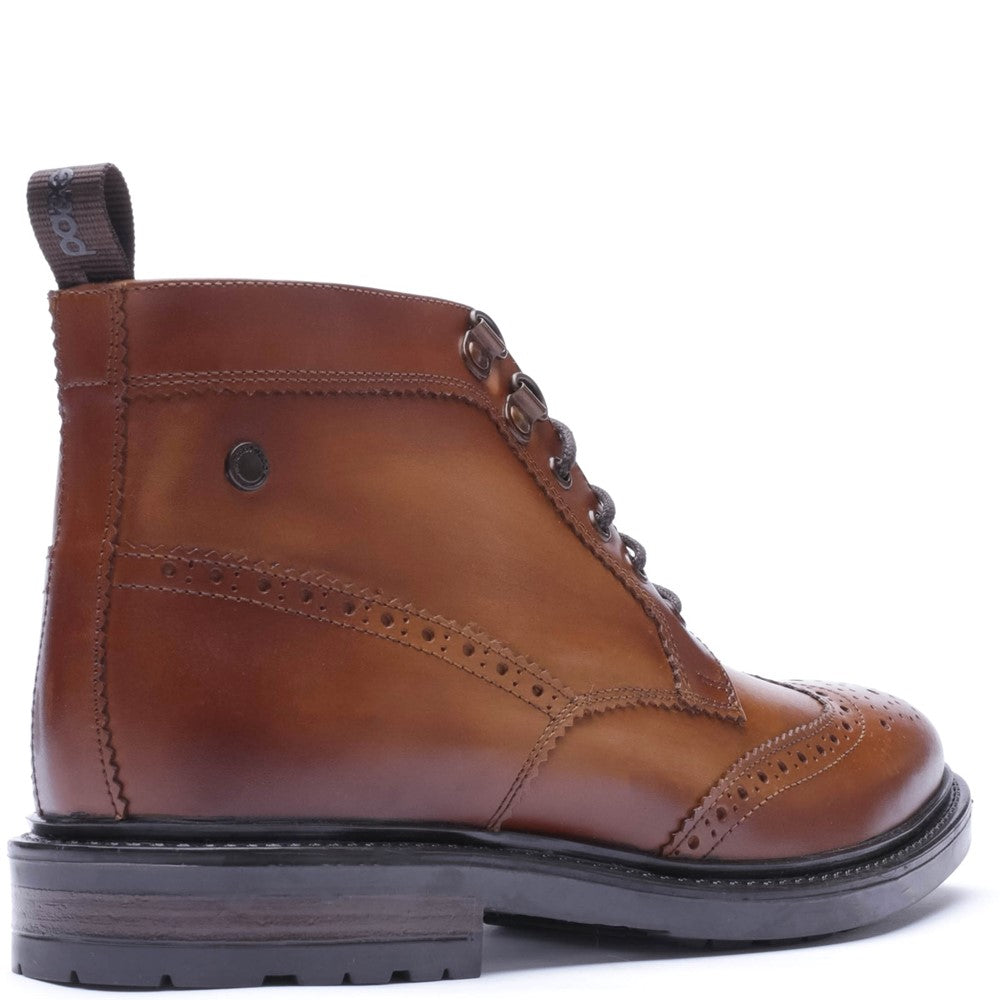 Base London FOSTER TOE CAP BOOT Mens Ankle Boots Tan