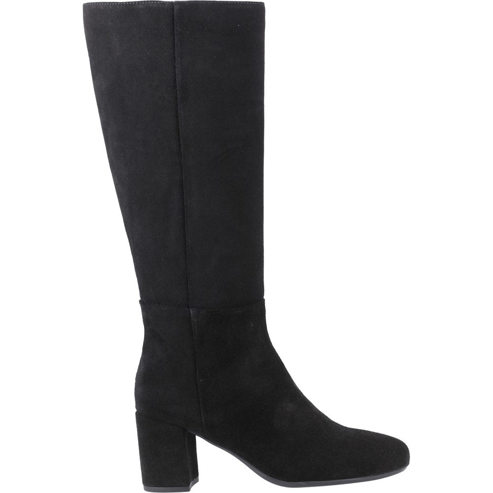 Hush Puppies Oprah Suede Long Boot Womens Tall Boots Black