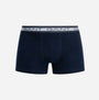 GANT CORE Mens 3 Pack Trunks Navy front view showcasing soft cotton material and logo waistband.