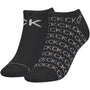 Calvin Klein 2 Pack Womens Logo Print Socks Black front view showing two pairs with logo design.