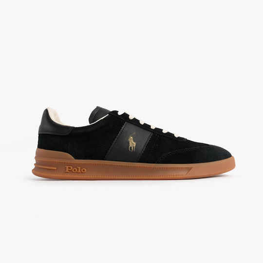Polo Ralph Lauren Heritage Aera Mens Lace Up Suede Trainer Black