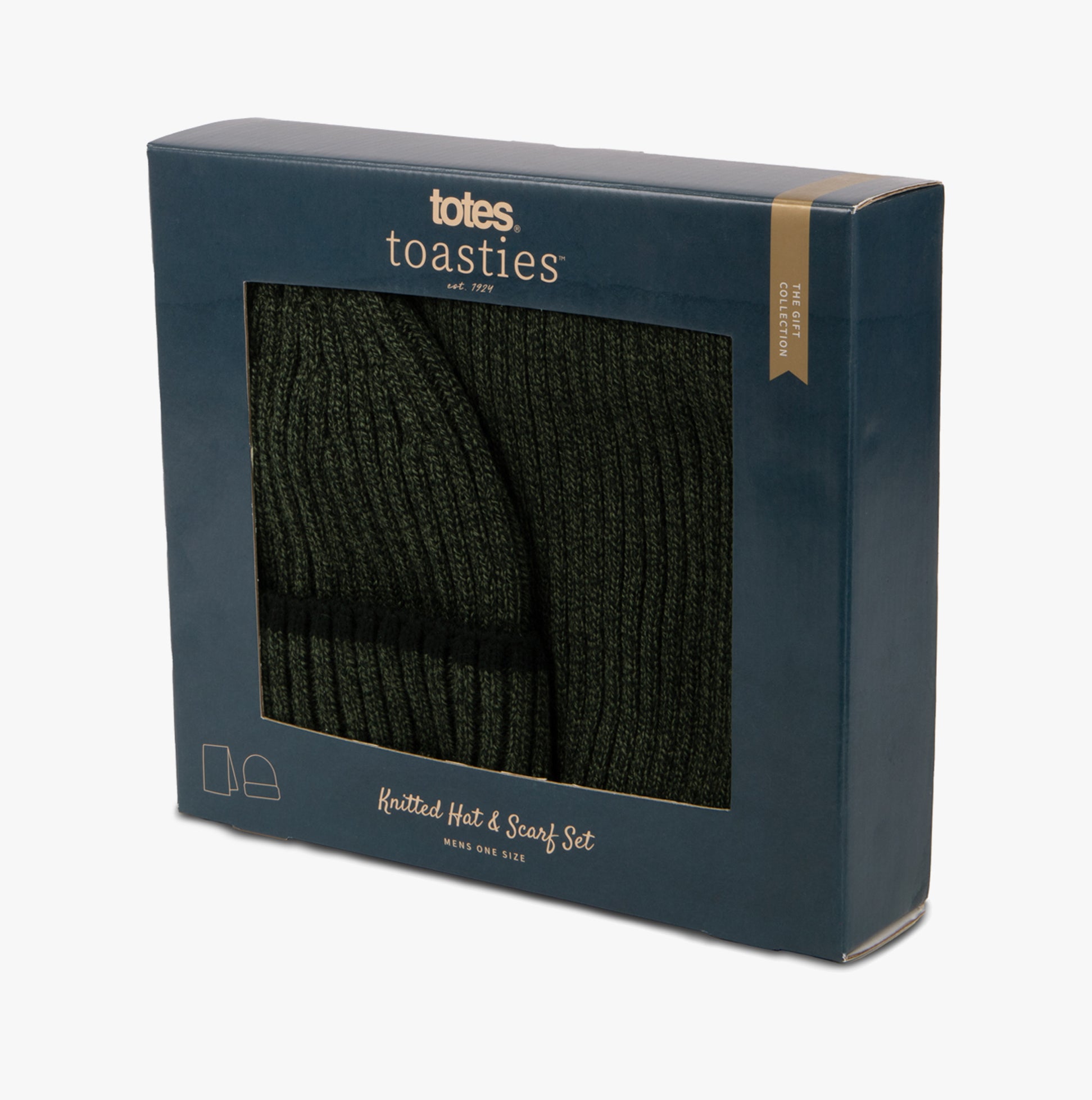 Hat & Scarf Set Mens Khaki