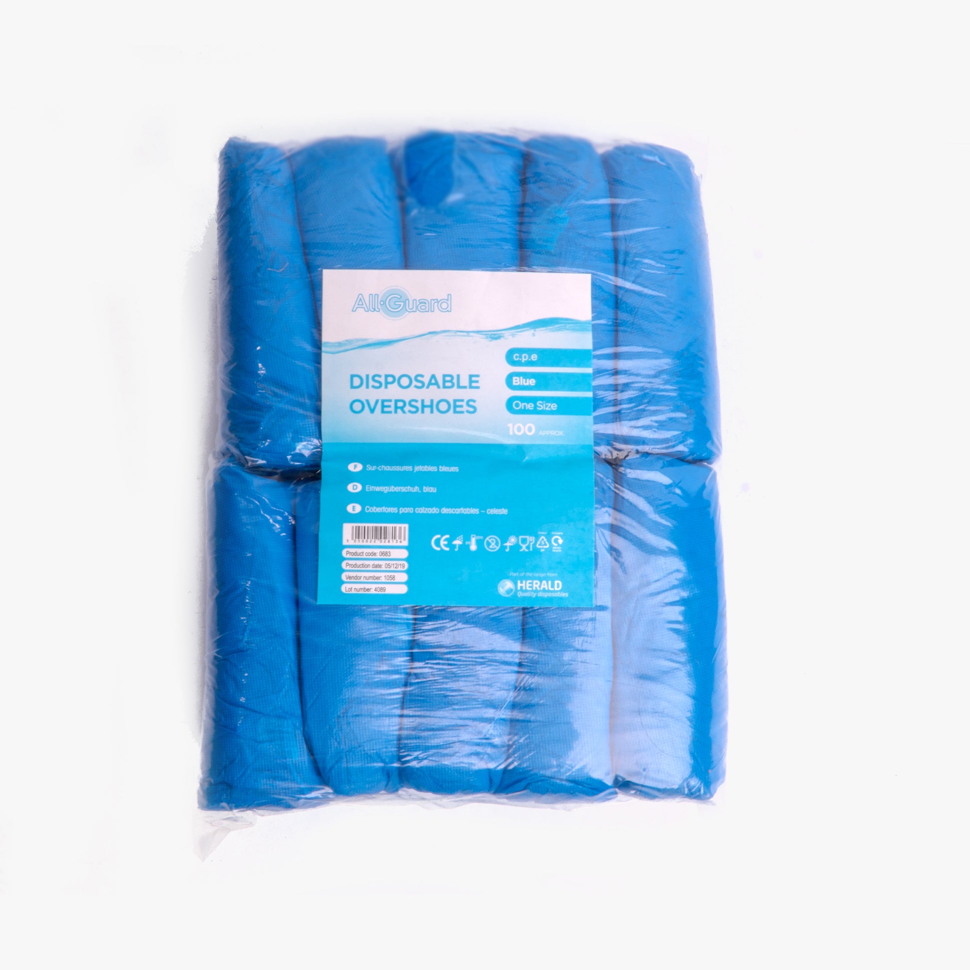 All Guard VERSHOE 100 Pack Disposable Shoes Covers Blue