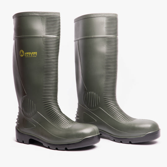 Amblers Safety FS99 Unisex Steel Toe Safety Wellington Boots Green