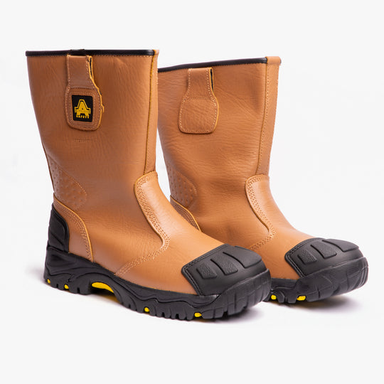Amblers Safety FS143 Mens Steel Toe Safety Rigger Boots Tan