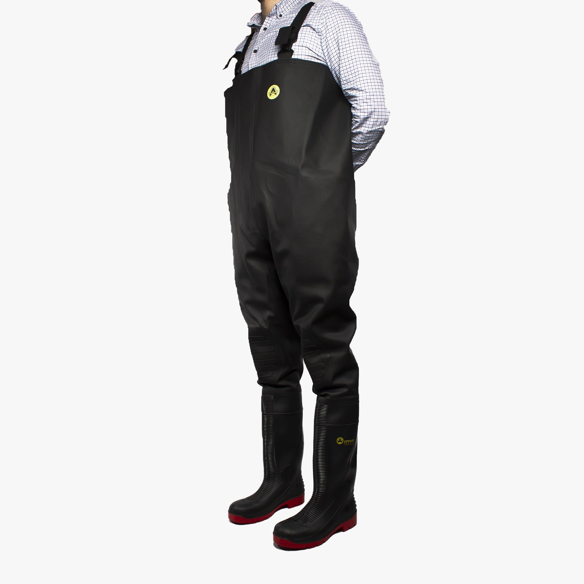 Amblers Safety DANUBE Unisex Safety Waders Black/Red