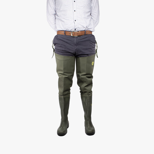 Amblers Safety Forth Unisex Steel Toe Thigh Waders Green