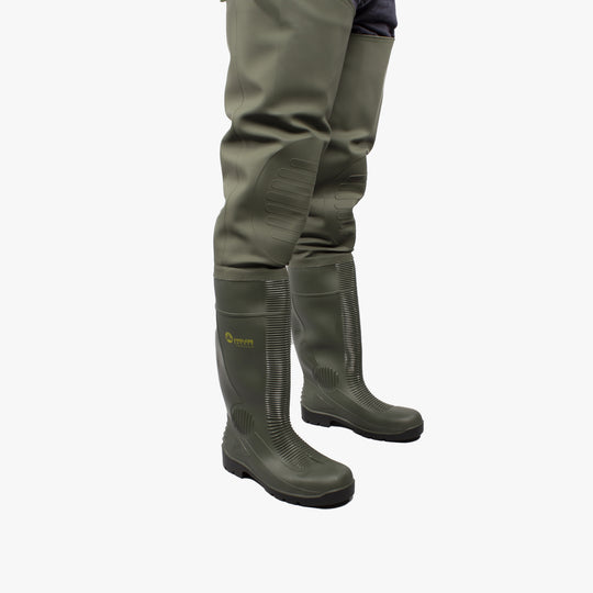Amblers Safety Forth Unisex Steel Toe Thigh Waders Green