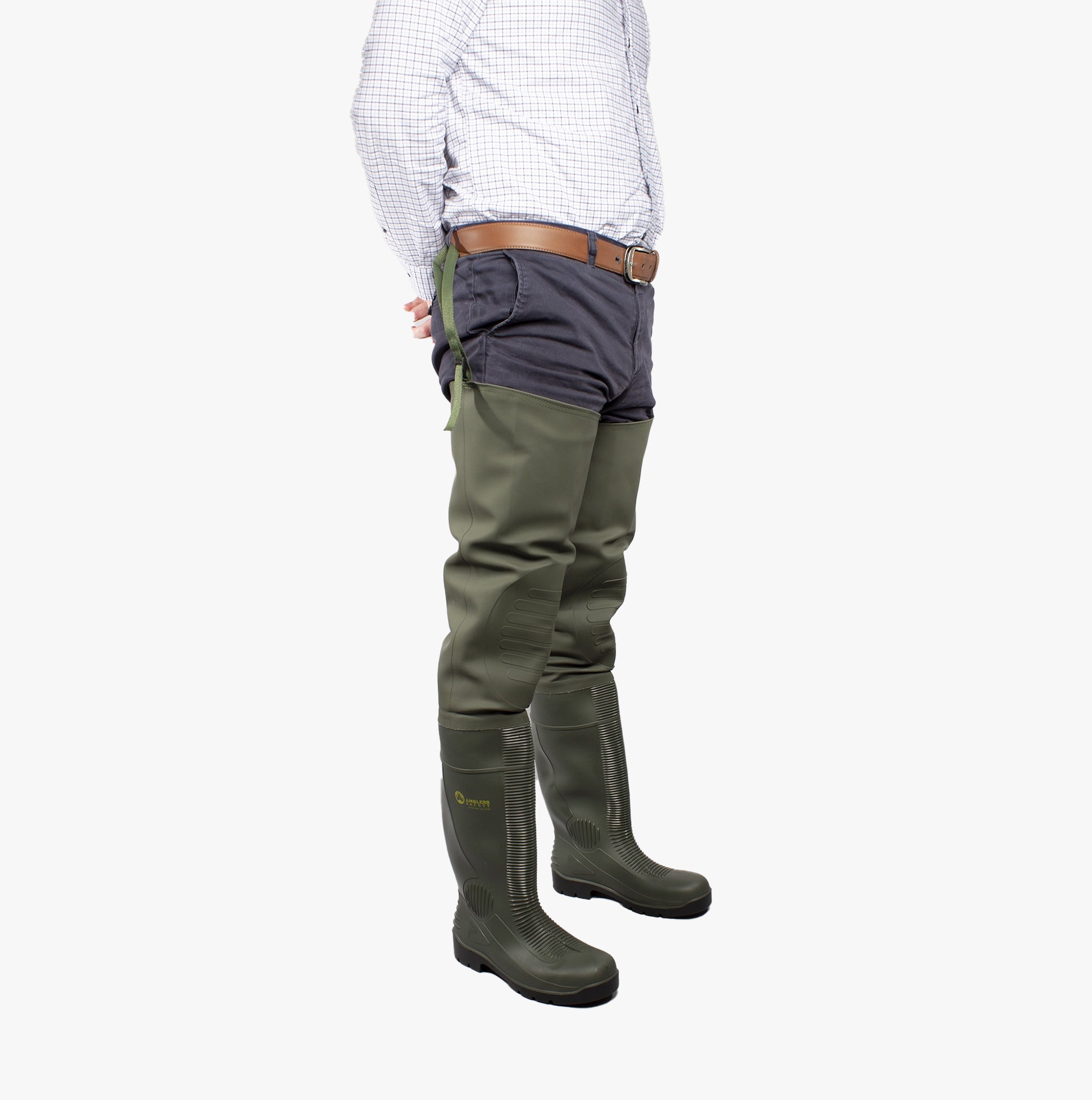 Amblers Safety FORTH Unisex Safety Thigh Waders Green