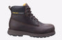 Amblers Safety AS170 Mens Safety Boots Brown side view showing lace-up design, metal toe cap and durable rubber sole.