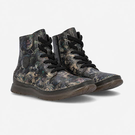 Rieker 53632 Womens Ankle Boots Black-Pastel/Antique