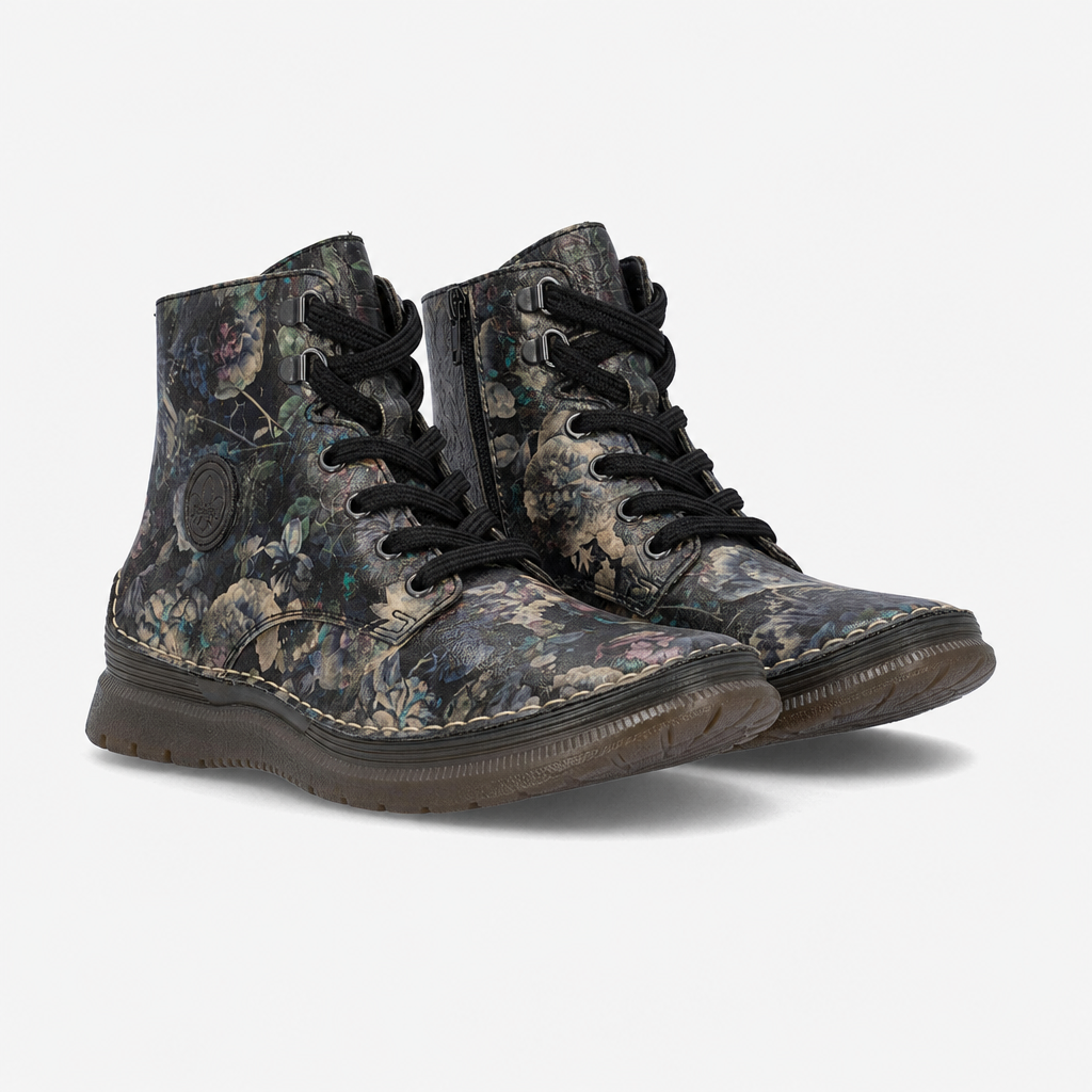 Rieker 53632 Womens Ankle Boots Black-Pastel/Antique