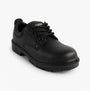 Apache AP306 Unisex Shoes Black side view with round toe, lace-up closure and rubber sole for safety.