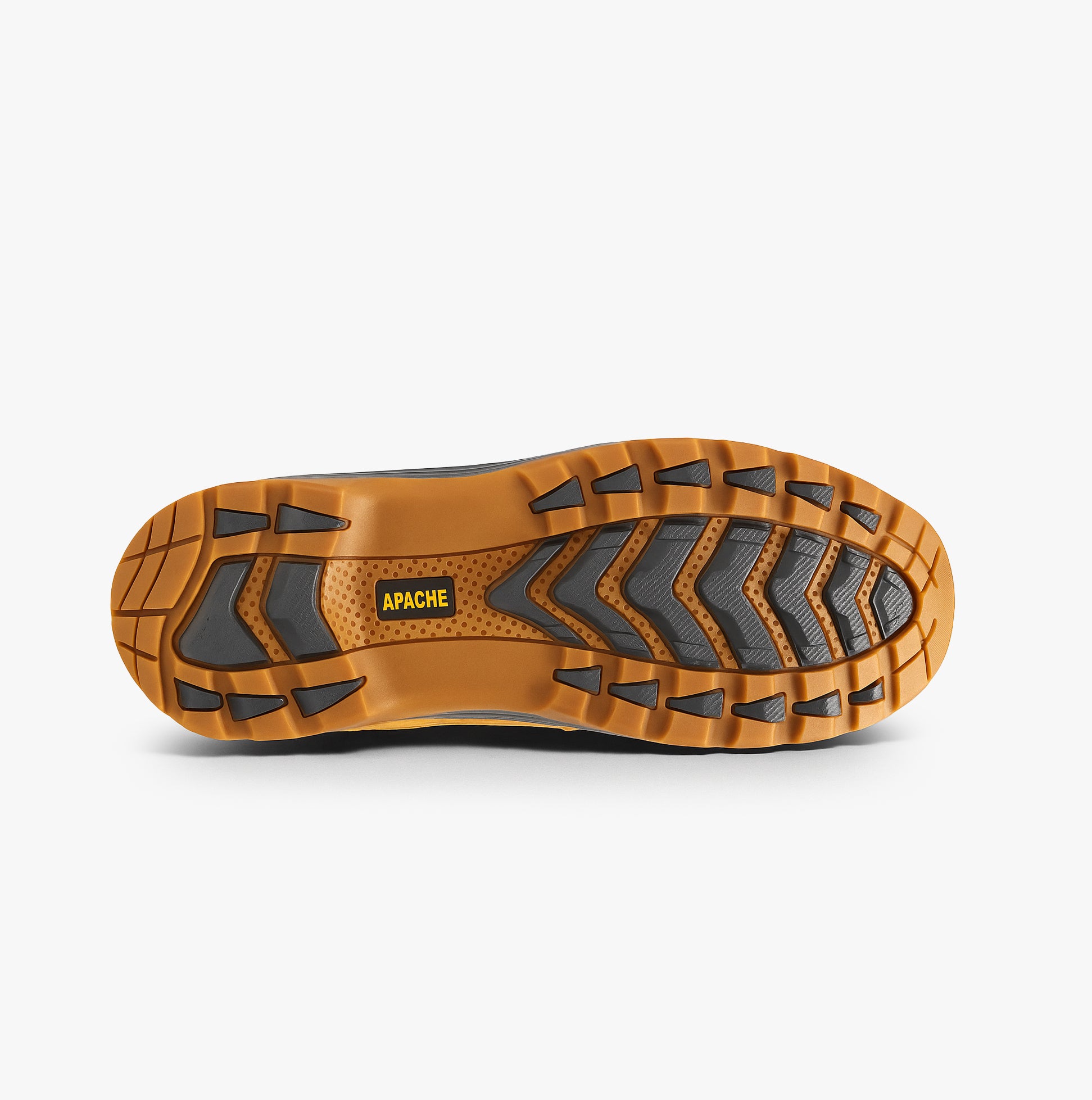 Apache AP314CM Mens Boots Wheat bottom view showing rubber sole with traction pattern.