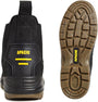 Apache AP714SM Mens Dealer Boots Black back view and sole, highlighting comfort and anti-shock features.