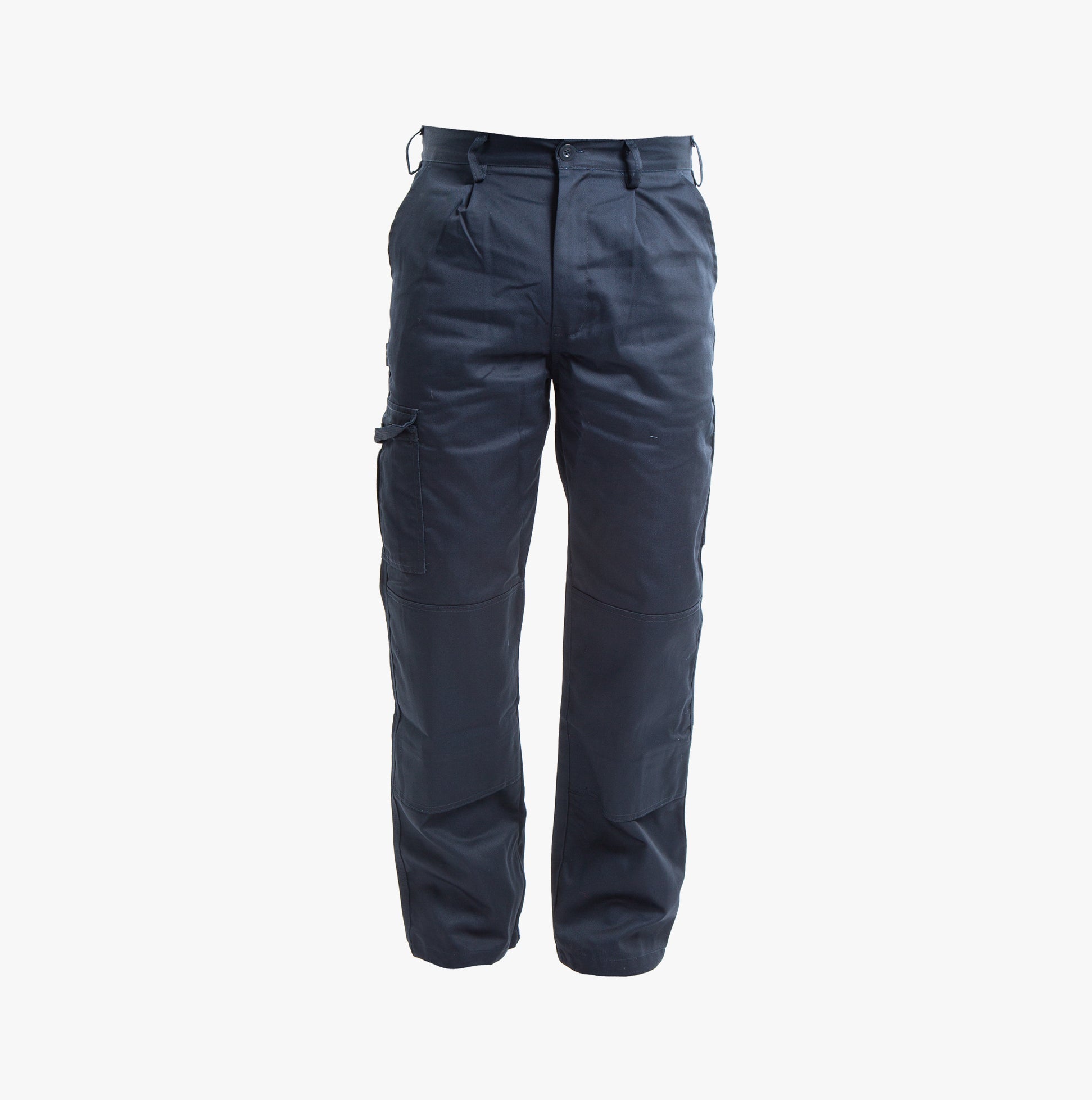 Apache APIND Mens Trousers Navy front view showcasing knee pad pocket and multiple pockets.