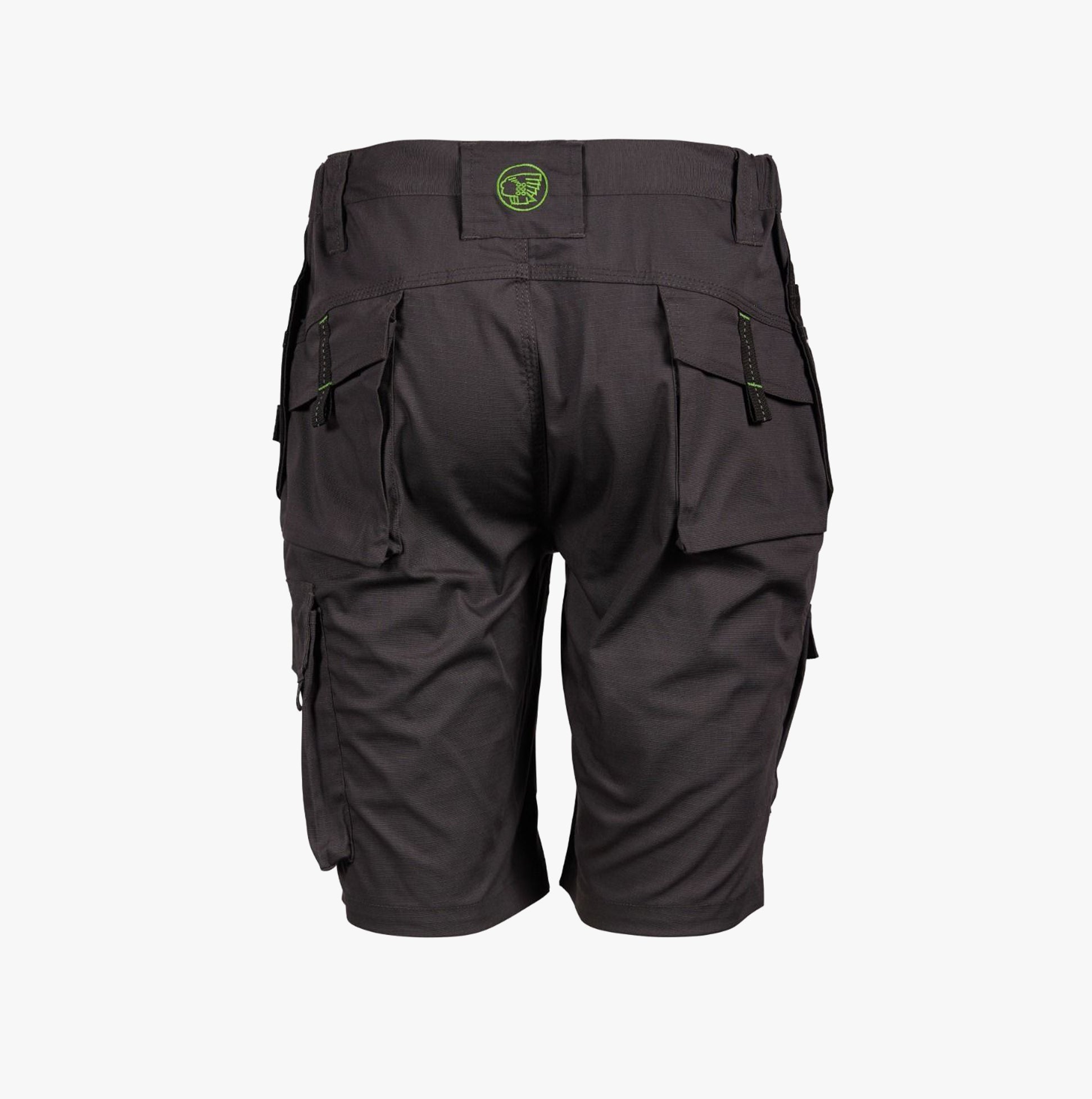 Apache APKHT Mens Shorts Grey back view showing utility pockets and reinforced design.