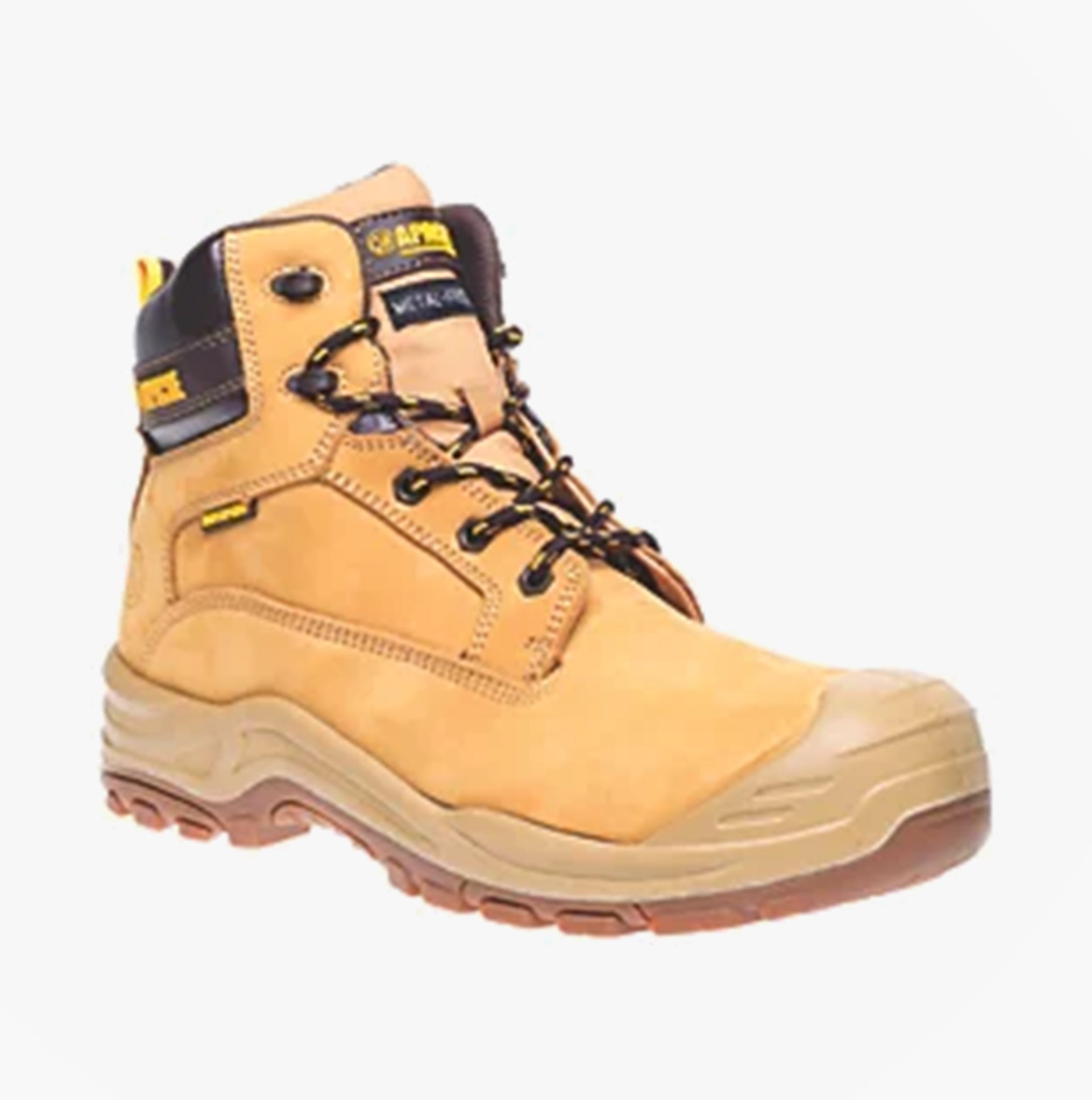 Apache ARIZONA Unisex Boots Honey side view showing safety features and lace-up design.