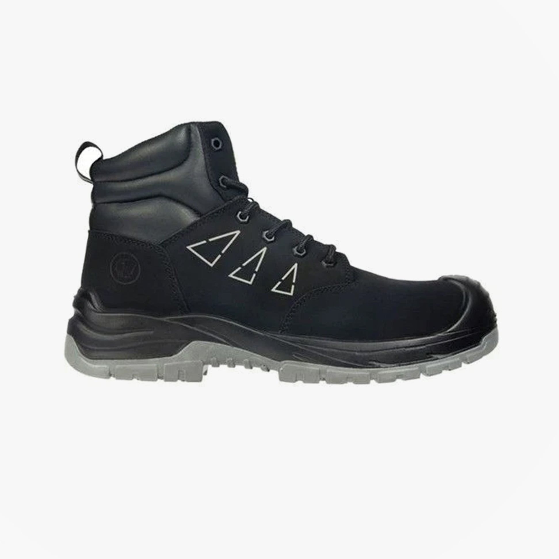 Apache ARMSTRONG Unisex Boots Black side view showing lace-up design and rubber sole.
