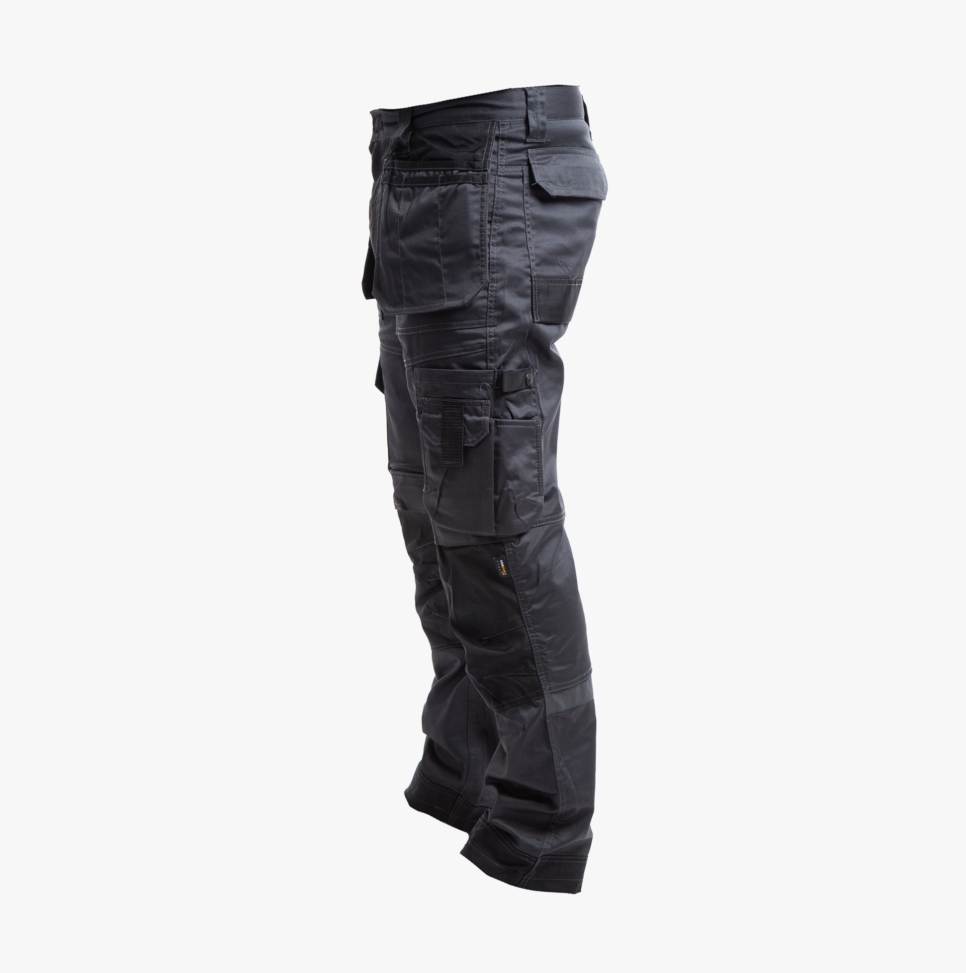 Apache ATS Mens Trousers Grey side view showcasing pockets and Cordura-reinforced knee pads.