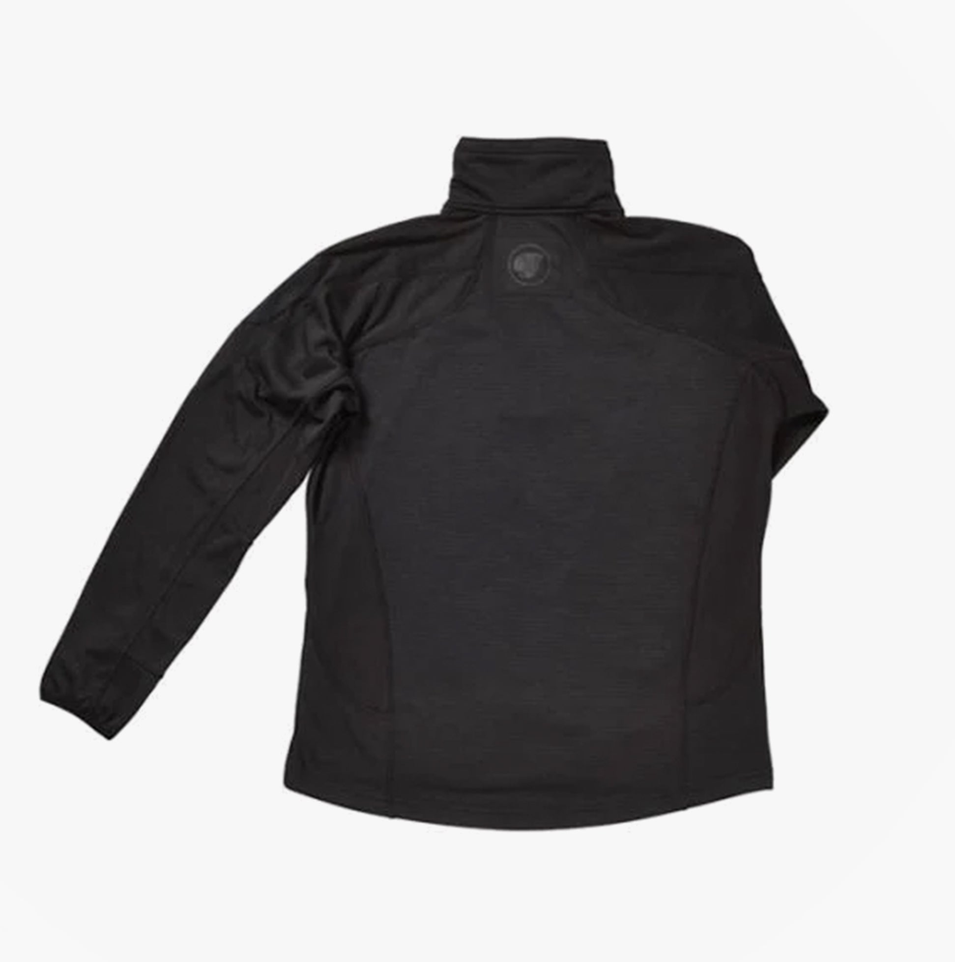 Apache ATS TECH Mens Quarter-Zip Fleece Black back view showcasing the collar and sleeves.