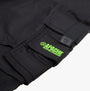 Apache BANCROFT Mens Trousers Black detail view showcasing pocket and logo features.