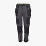 Apache CALGARY Mens Trousers Grey Black front view with cargo pockets and Cordura-reinforced knee pads.