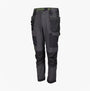 Apache CALGARY Mens Trousers Grey Black front view showcasing cargo pockets and cordura-reinforced knee pad pockets.