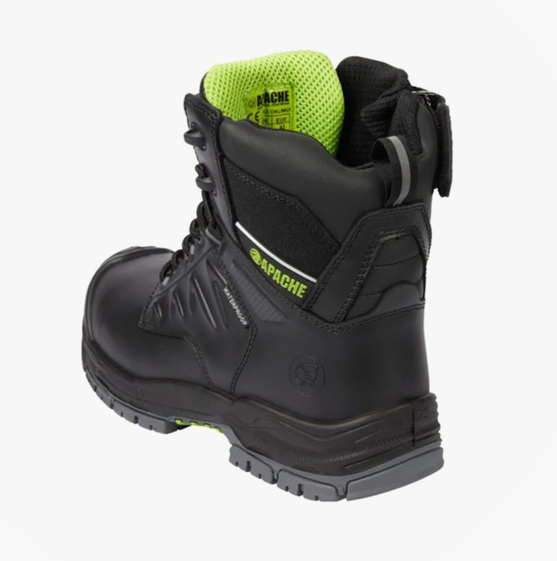 Apache CHILLIWACK Unisex Boots Black rear view showcasing the lace-up design and comfort-focused features.