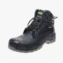 Apache DAKOTA Unisex Boots Black side view featuring metal-free design and lace-up closure.