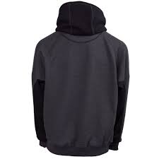 Apache KINGSTON Mens Hoody Grey Black back view showcasing the adjustable hood and brushed inner fabric.