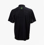 Apache LANGLEY Mens Polo Shirt Black Grey back view showing logo detail.