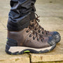 Apache NEPTUNE Mens Boots Brown side view showing lace-up design and ankle height with rubber sole.