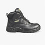 Apache SS812SM Unisex Boots Black side view featuring lace-up closure and rubber sole with anti-static safety features.