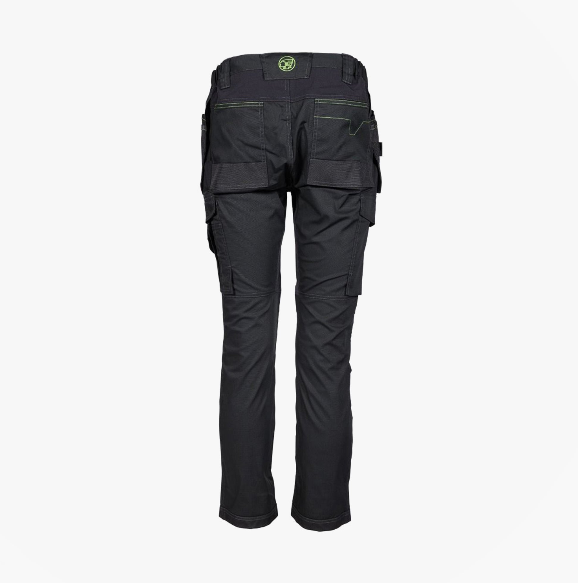 Apache SUDBURY Mens Trousers Black back view showcasing cargo pockets and slim fit design.