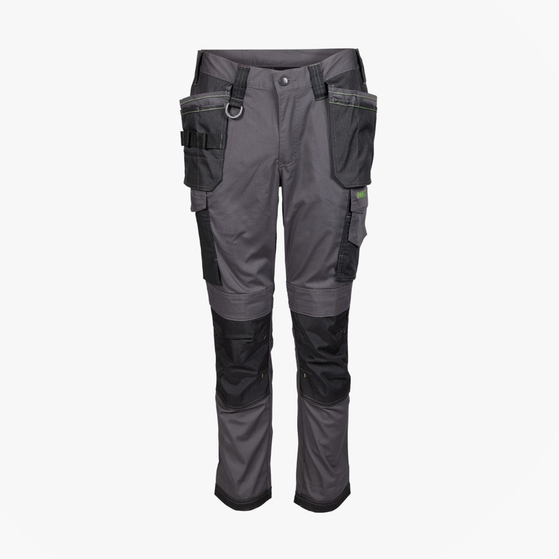Apache SUDBURY Mens Trousers Grey Black front view with cargo pockets and slim fit design.