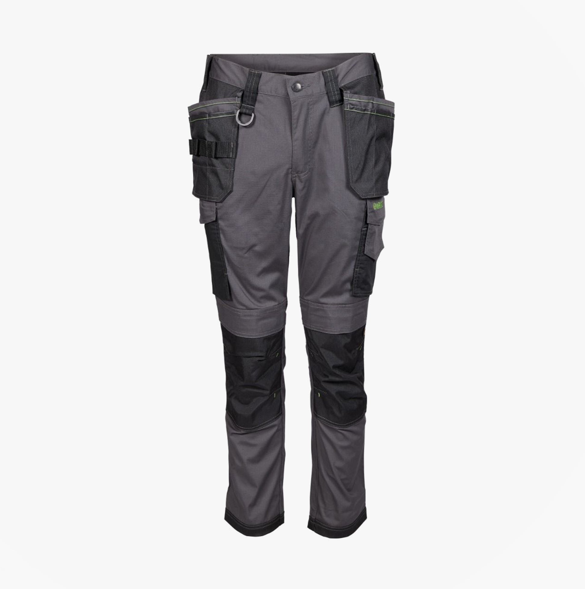 Apache SUDBURY Mens Trousers Grey Black front view with cargo pockets and slim fit design.