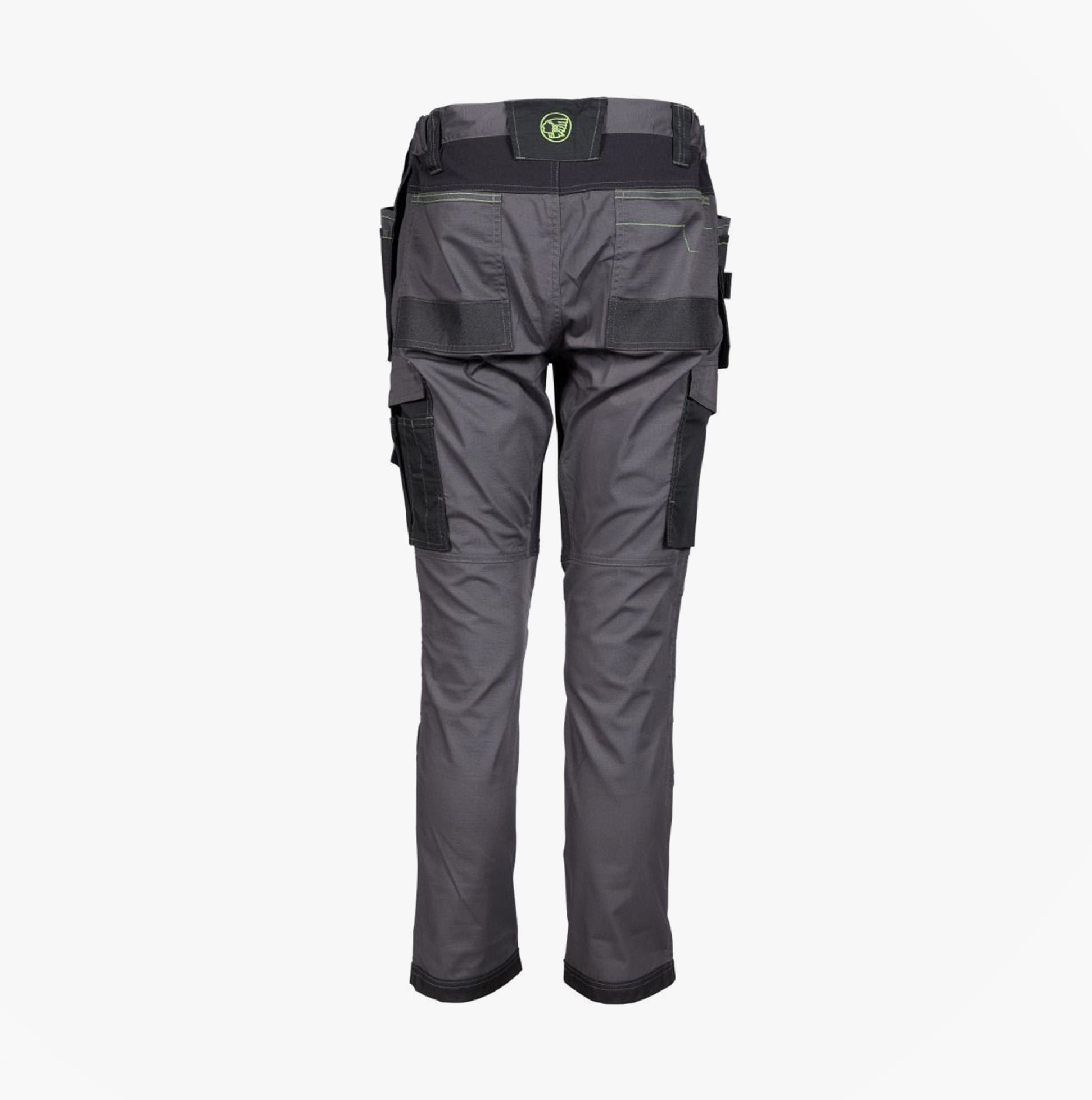 Apache SUDBURY Mens Trousers Grey Black rear view showcasing cargo pockets and slim fit design.
