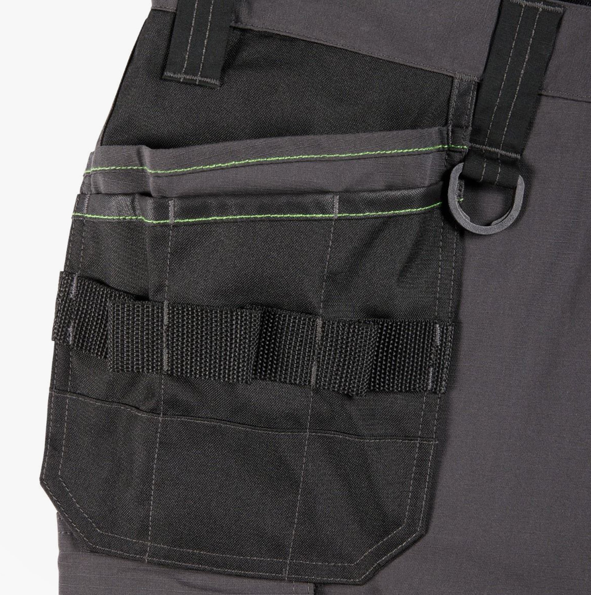 Apache SUDBURY Mens Trousers Grey Black detail view of side cargo pocket with mobile phone pocket.
