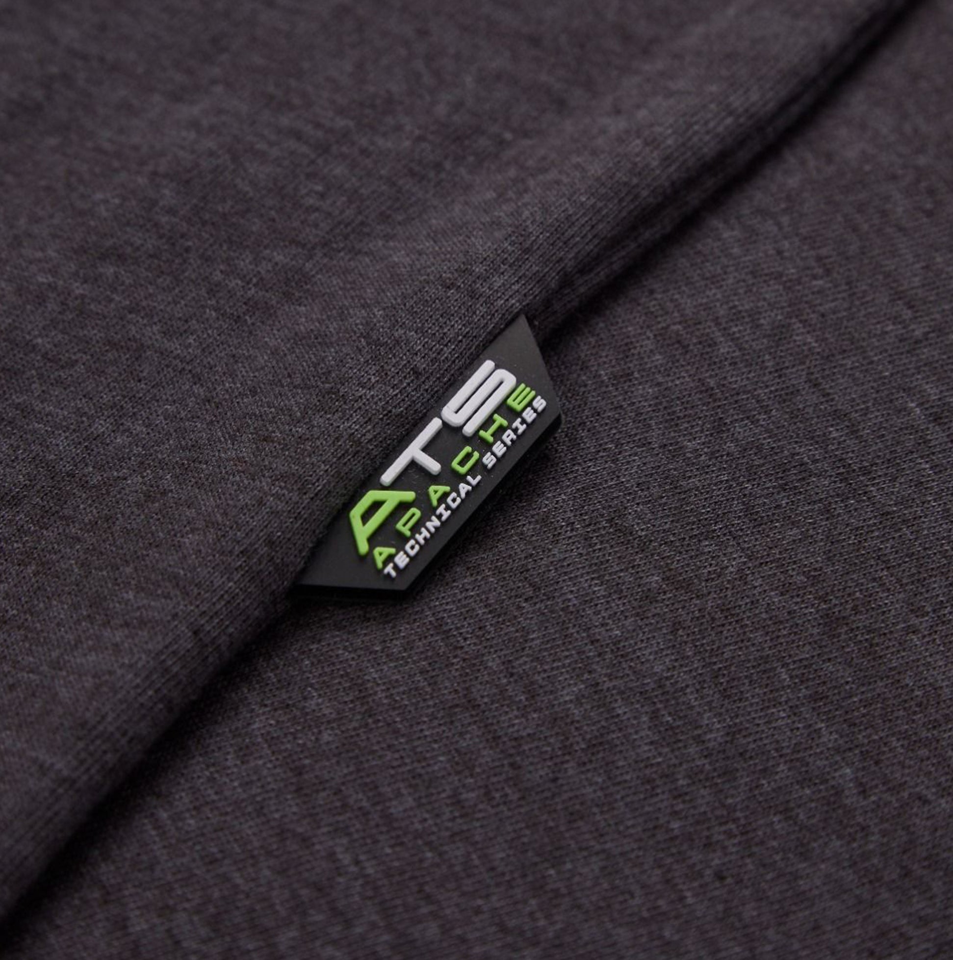 Apache VANCOUVER Mens T Shirt Grey detail view showing fabric texture and logo.
