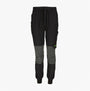 Apache WATSON Mens Workwear Joggers Black Grey front view with elasticated waist and cargo pocket