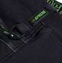 Detail view of Apache WHISTLER Mens Workwear Shorts Black showing label and fastening features.